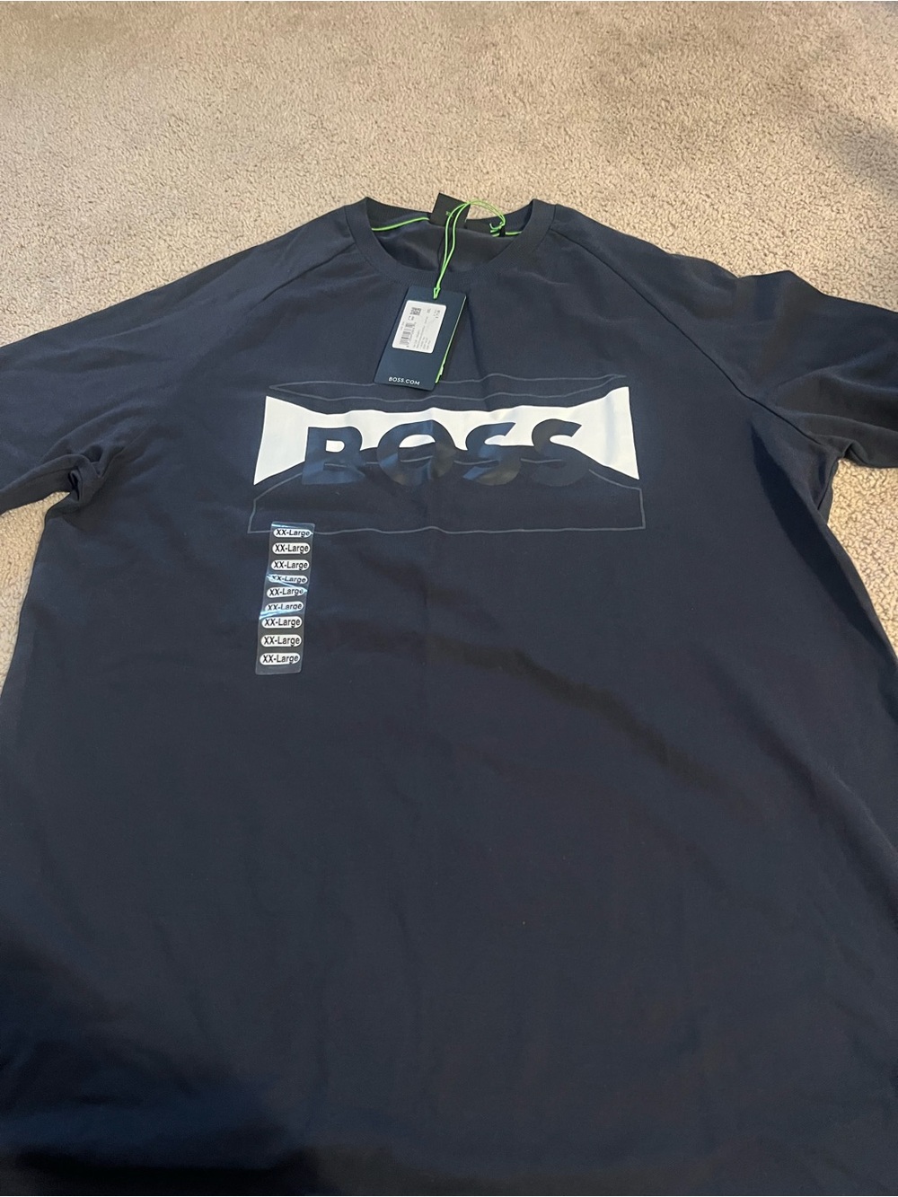 BOSS Navy Graphic Logo Crewneck Sweatshirt